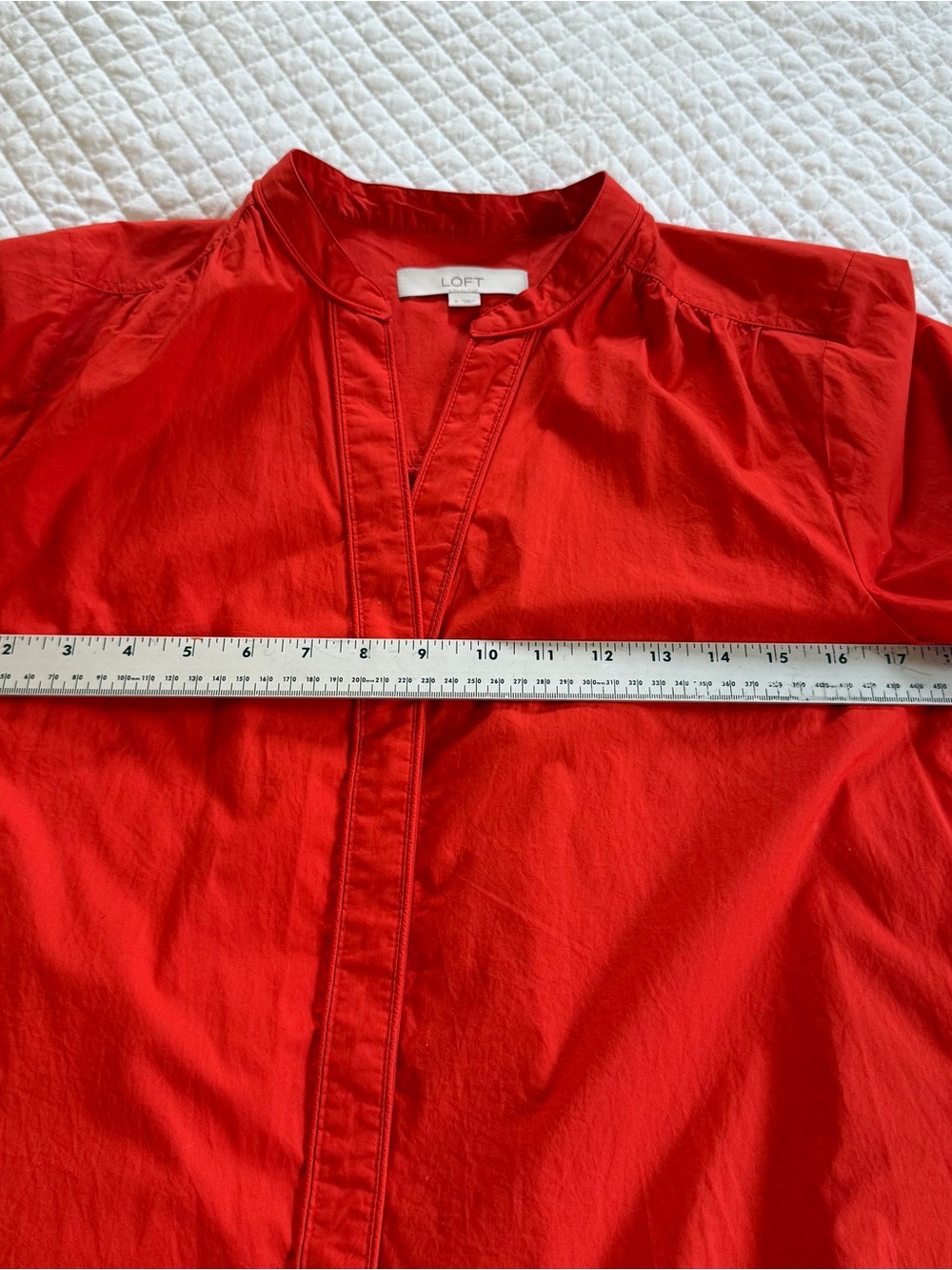 LOFT Bright Red Button-Up Dress - Picture 10 of 14